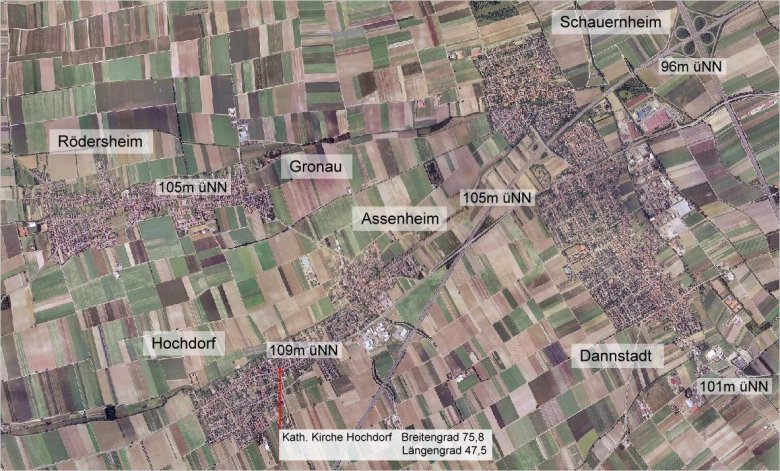 Lage-Luftbild der Verbandsgemeinde Dannstadt-Schauernheim